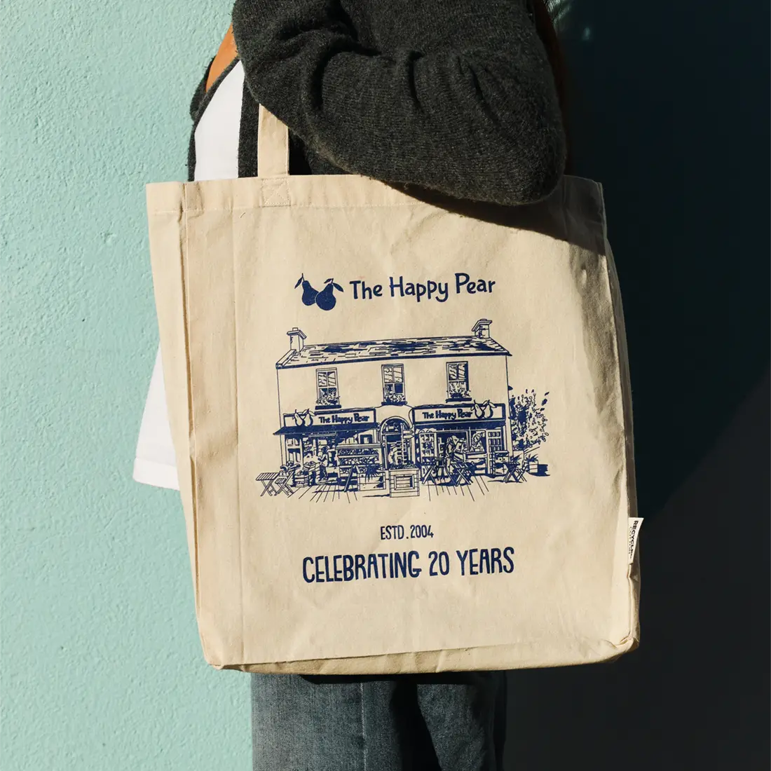 an image of the happy pear 20 year anniversary tote bag