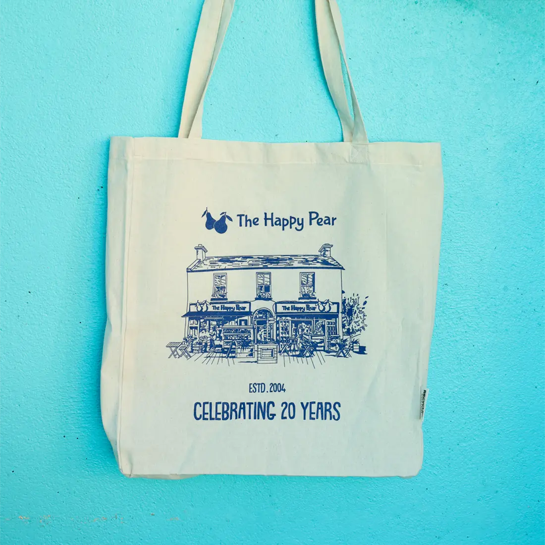 an image of the happy pear 20 year anniversary tote bag