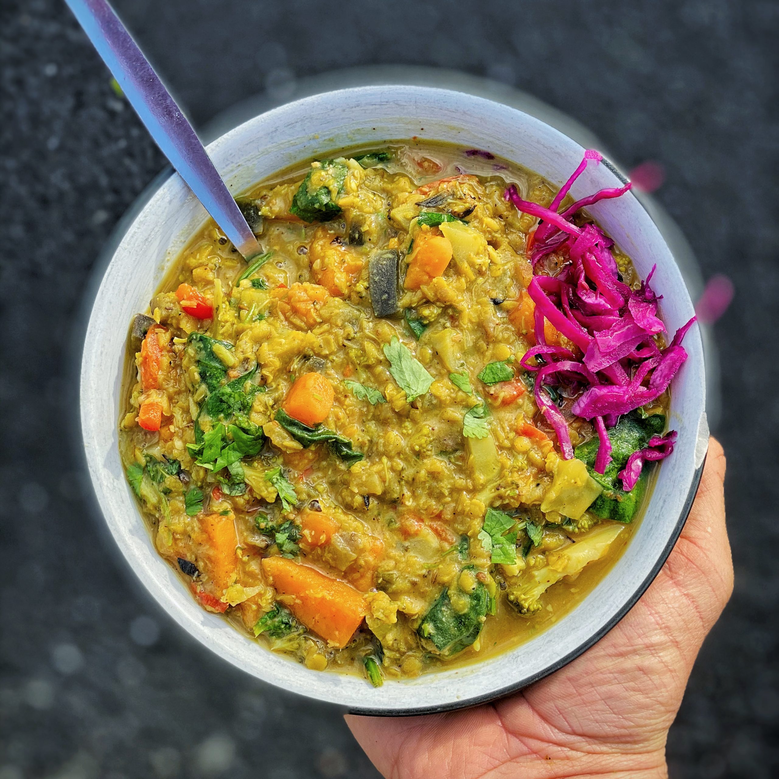 An image of Southern Indian Sweet Potato & Lentil Curry