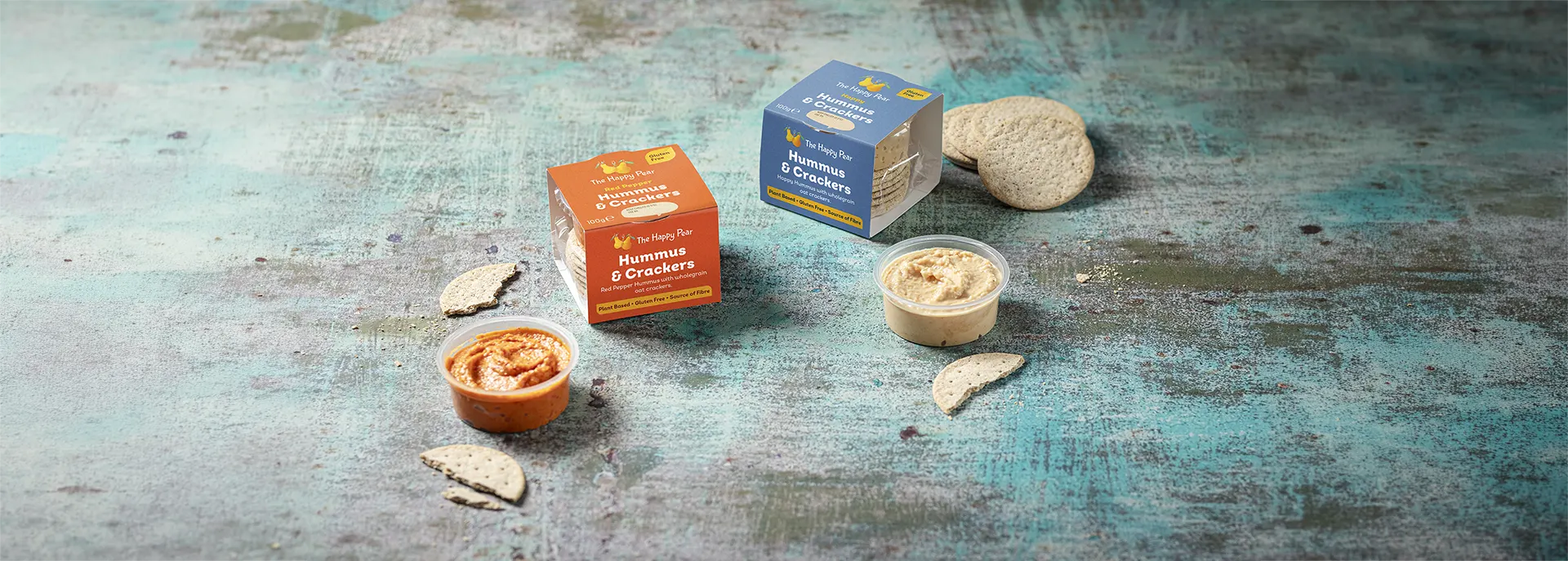 An image of Hummus and crackers