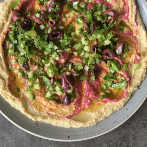An image of Sunrise Hummus 3 Ways