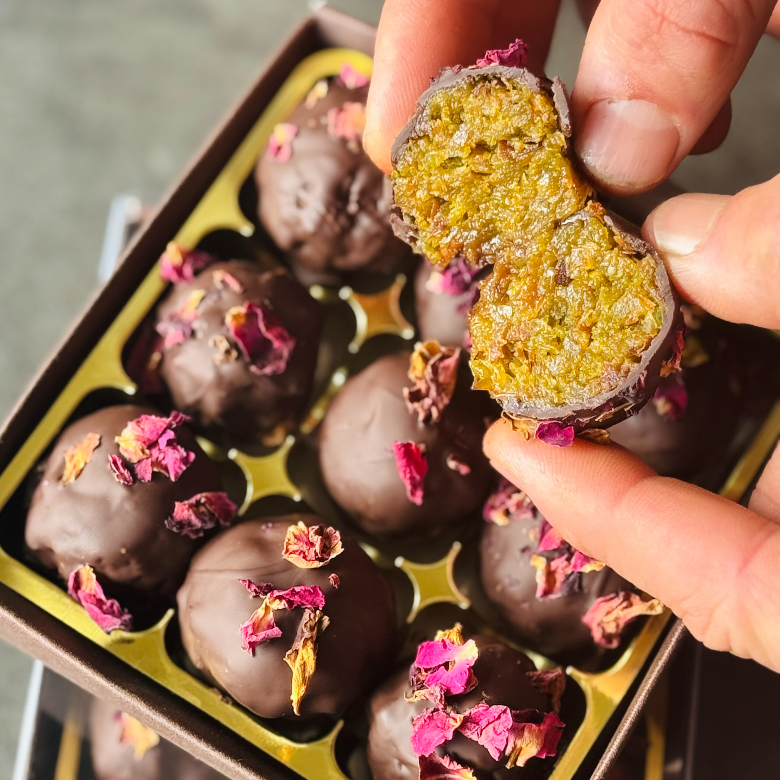 a photo of Viral Dubai Pistachio Chocolate Truffles