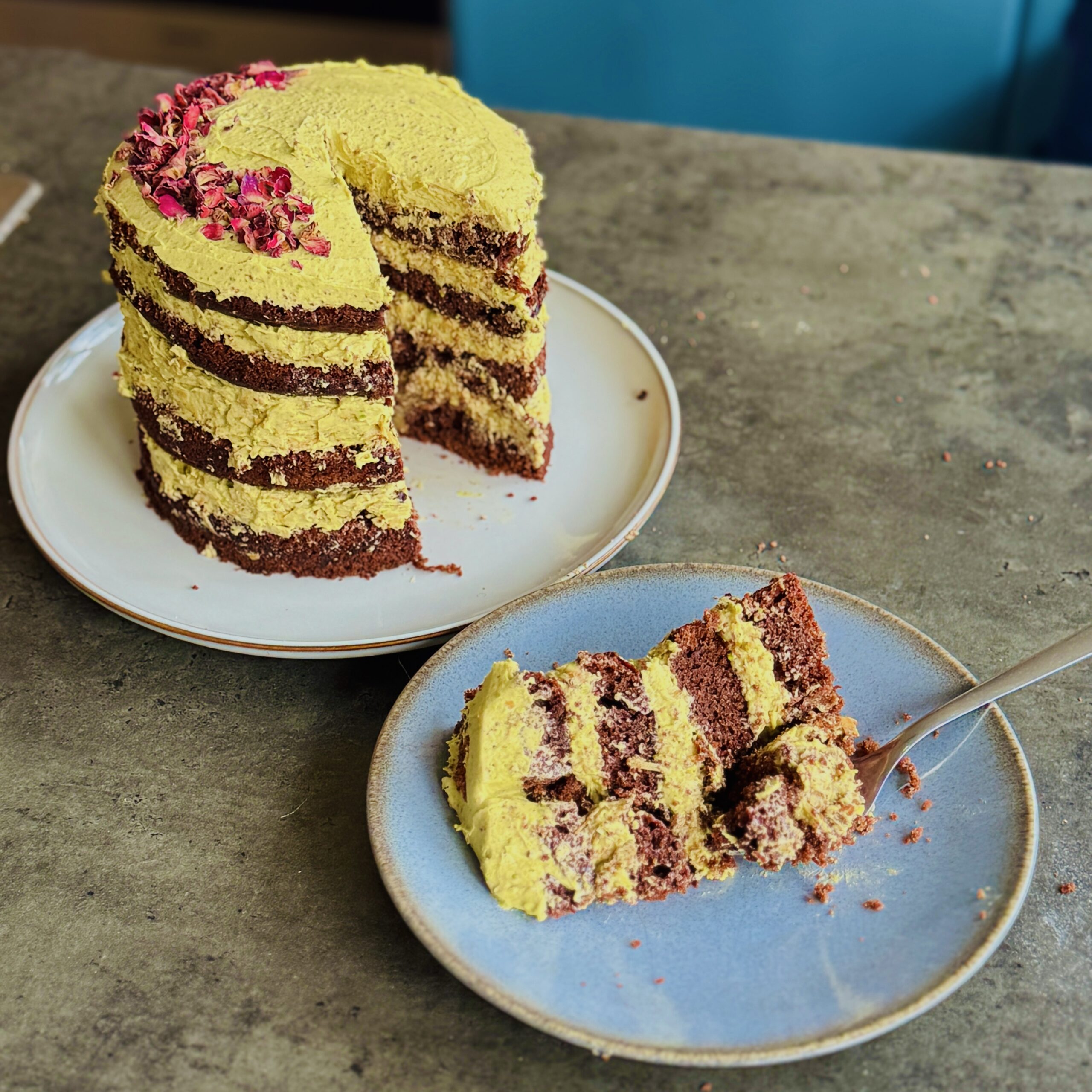 a photo of Dubai Chocolate Pistachio Cake
