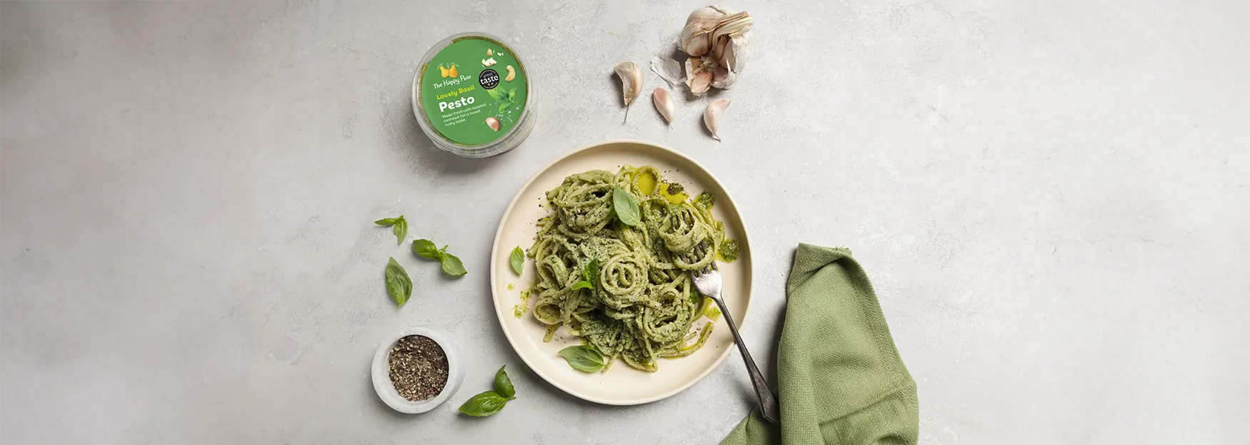 image of the happy pear lovely basil pesto