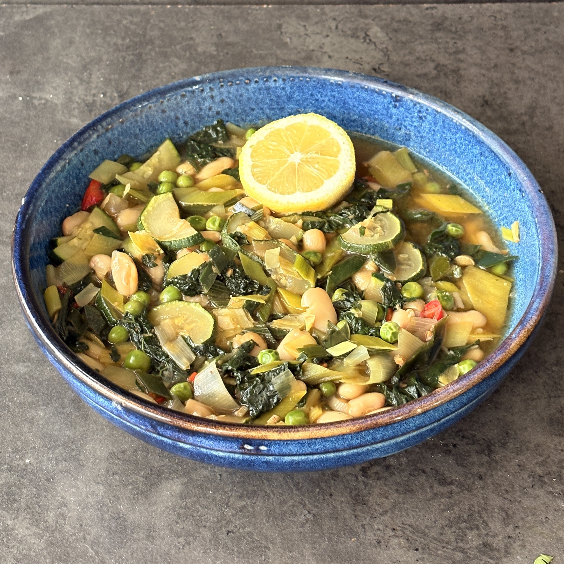 a photo of Spring Veg Longevity Soup