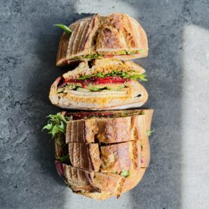 a photo of Stuffed Sourdough Batard Sandwich