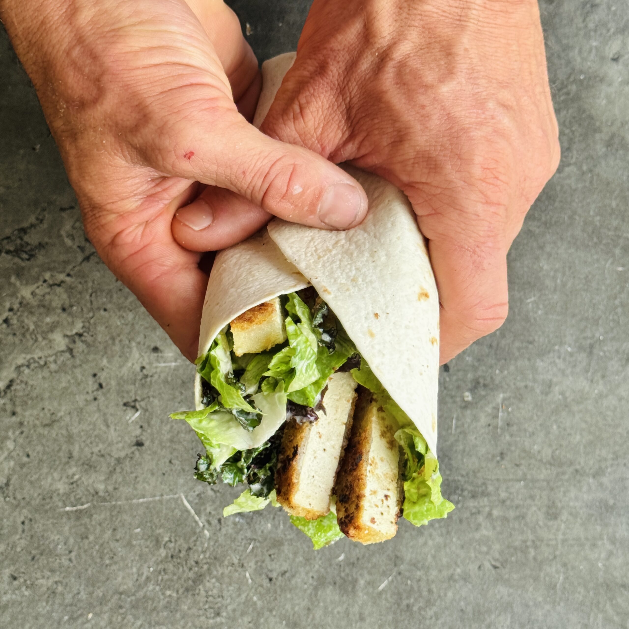 a photo of Crispy Tofu Caesar Wrap