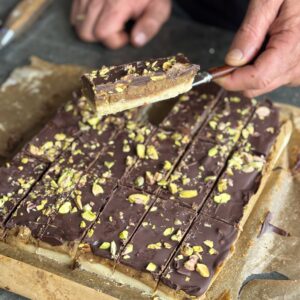 a photo of pistachio mocha snickers bars